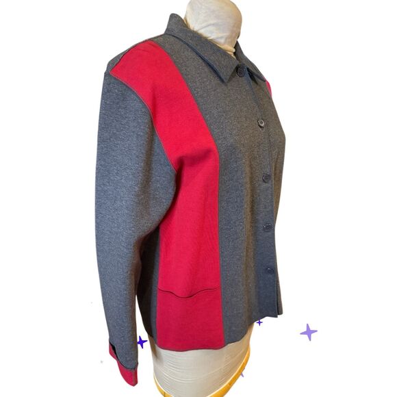 Bechamel Women’s Color block Button Front Jacket/Cardigan Sz. M Packable Travel - Picture 2 of 5